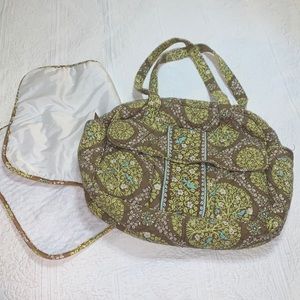 Like New! Vera Bradley cotton diaper bag/ tote/purse with bonus changing pad!